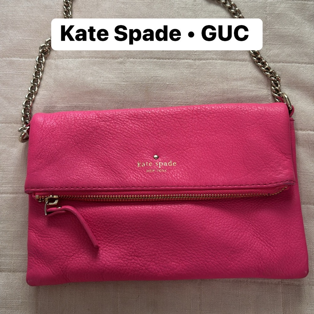 Kate Spade Pink Clutch with Fold-Over Closure
